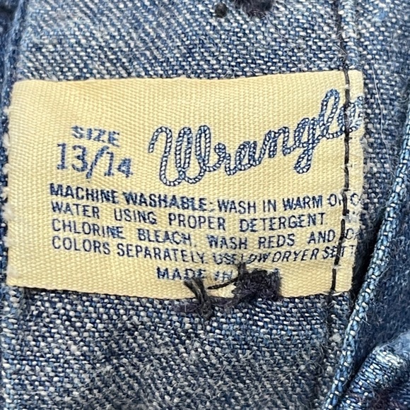 Vintage 70s Wrangler Jeans Sailor Style Flared High Waisted Dark Wash Size 13/14 - Picture 5 of 5